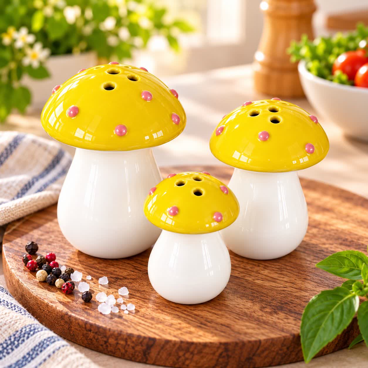 نمکپاش سرامیکی قارچ 3 عددی