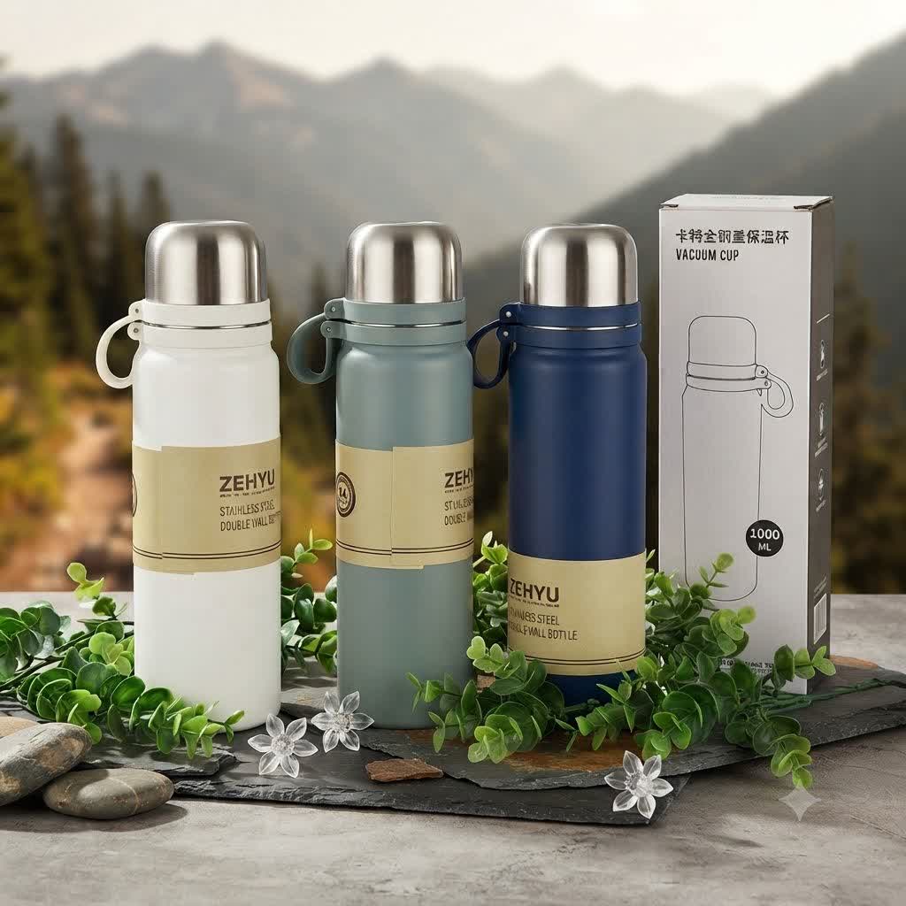 بطری استیل دوجداره 1 لیتری 1042