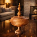 شکلات خوری چوبی گردو پایه دار 15 سانتی