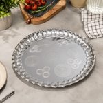 سینی استیل گرد لبه دالبر قطر 36